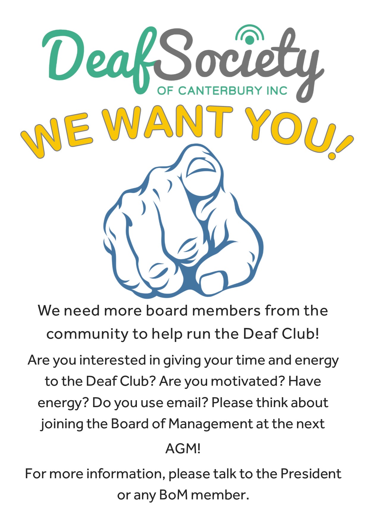 We want you