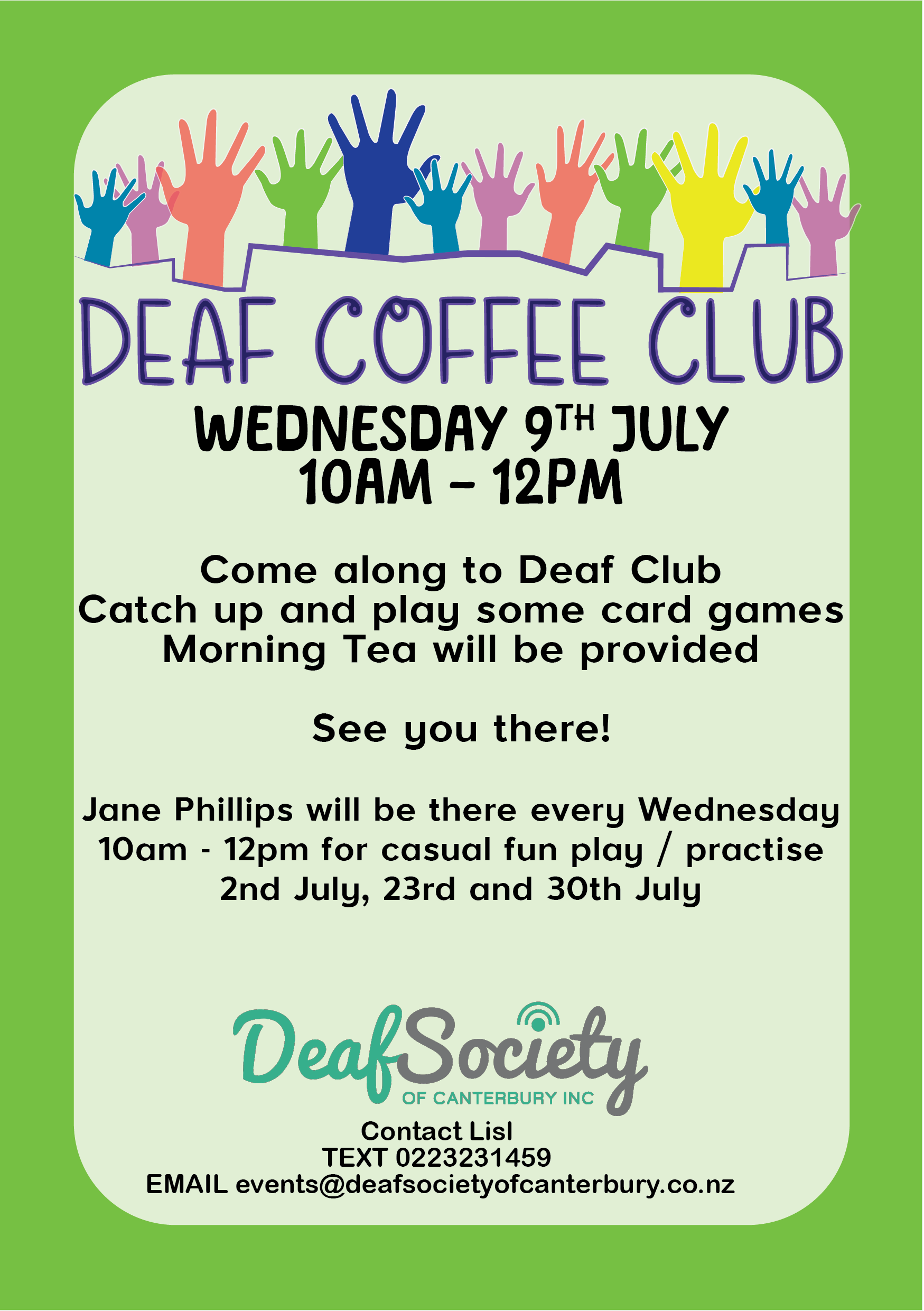 Deaf Community club july