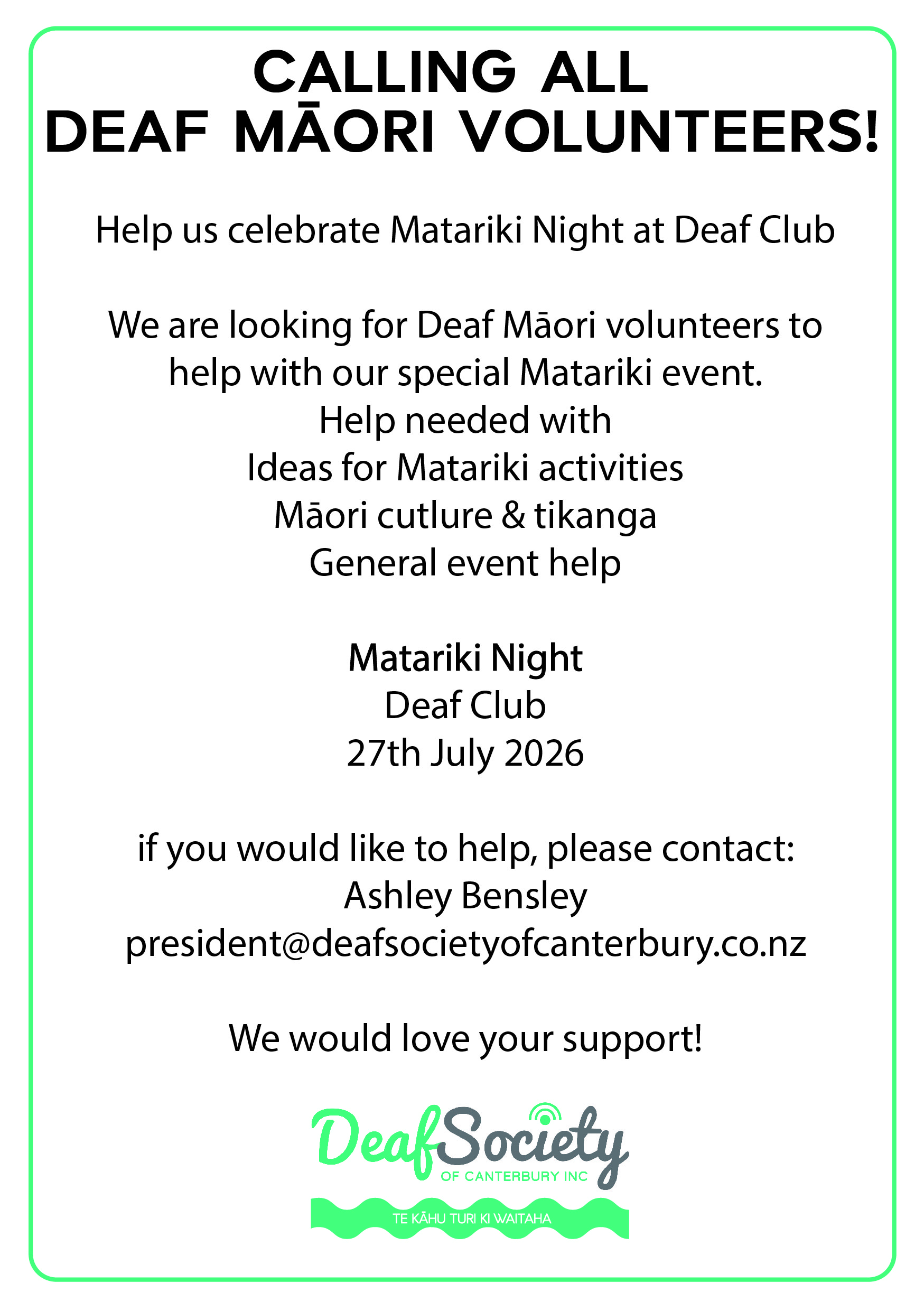 Help need for Matariki Night 01