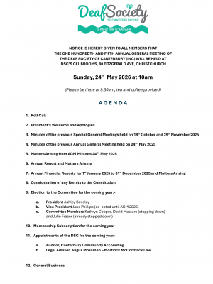 dsc AGM AGENDA 2026